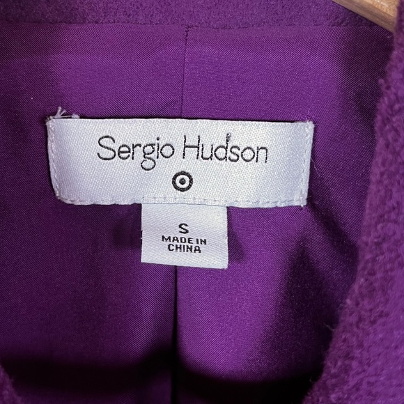 Sergio Hudson x Target Full-Length Notch Lapel Coat Sz S Purple Office Preppy - Picture 2 of 15